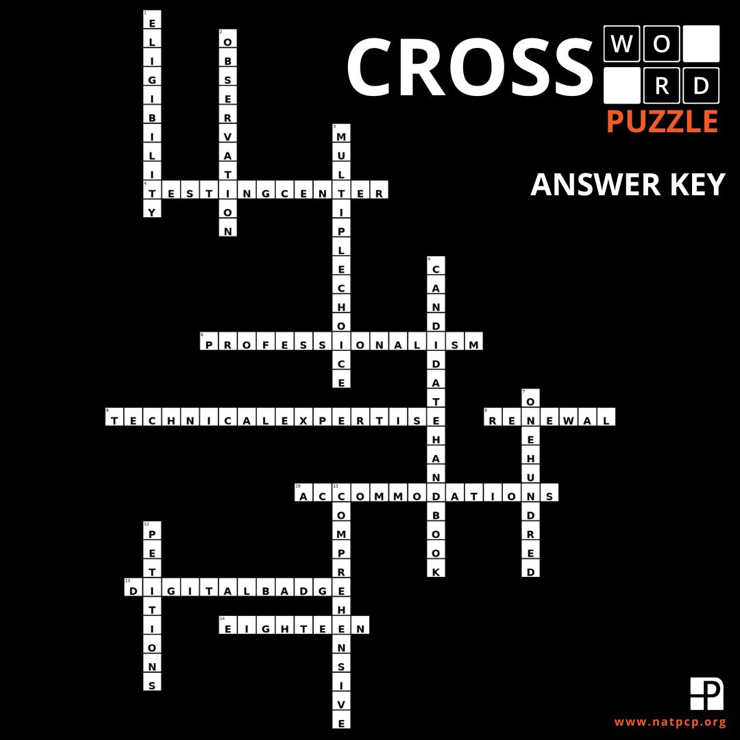 Crossword Puzzle Answer Key — March/April Issue